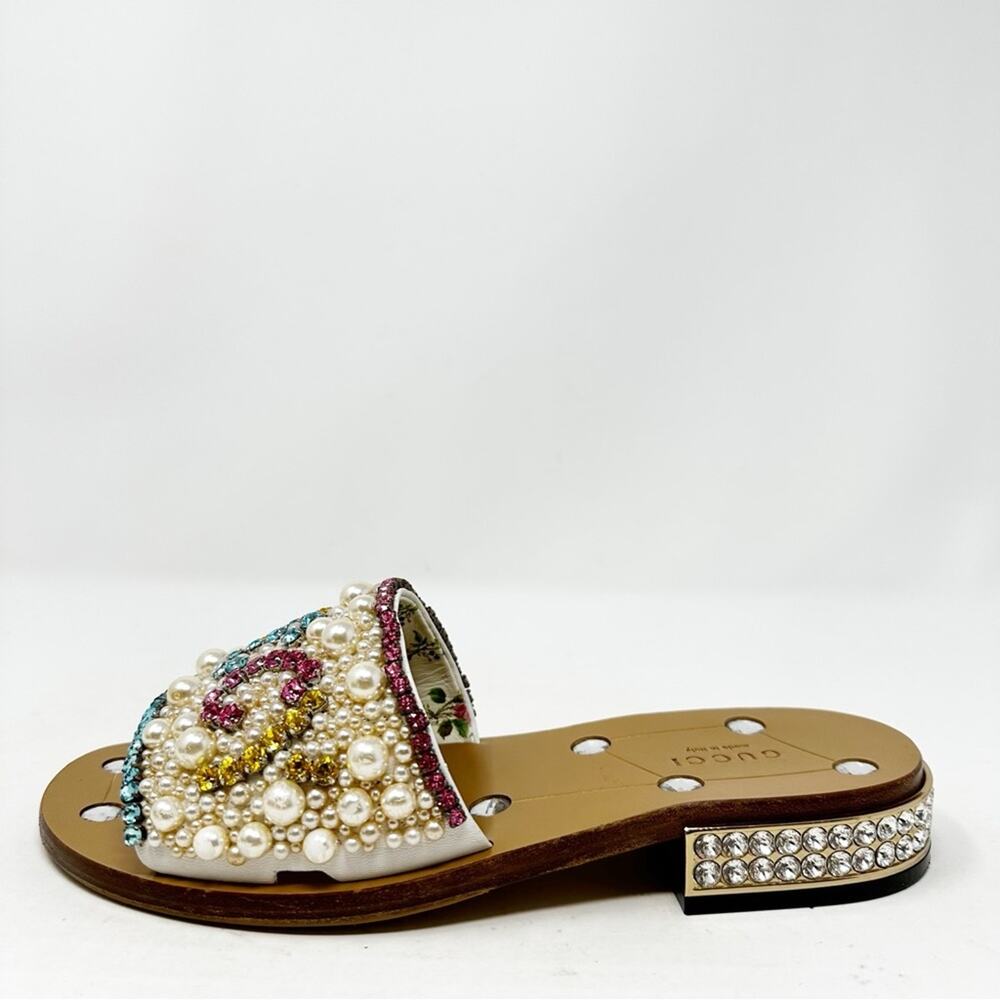 Gucci Pearl Crystal Slide Sandals Womens Size EU 37 - Picture 6 of 15